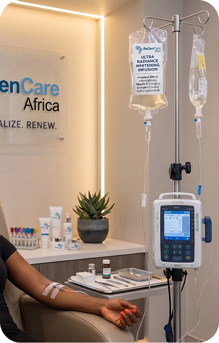 IV infusion stand and patient arm